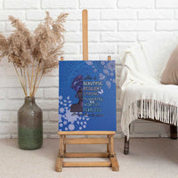 African Women Canvas Wall Art Black Beautiful Brave and Bressed - Blue Color - Wonder Print Shop