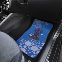 African Women Car Mats Black Beautiful Brave and Bressed - Blue Color - Wonder Print Shop