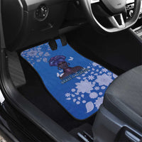 African Women Car Mats Black Beautiful Brave and Bressed - Blue Color - Wonder Print Shop