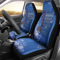 African Women Car Seat Cover Black Beautiful Brave and Bressed - Blue Color - Wonder Print Shop