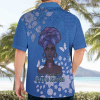 African Women Hawaiian Shirt Black Beautiful Brave and Bressed - Blue Color - Wonder Print Shop