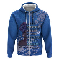 African Women Hoodie Black Beautiful Brave and Bressed - Blue Color - Wonder Print Shop