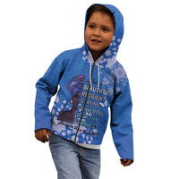 African Women Kid Hoodie Black Beautiful Brave and Bressed - Blue Color - Wonder Print Shop