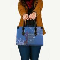 African Women Leather Bag Black Beautiful Brave and Bressed - Blue Color - Wonder Print Shop