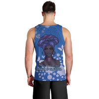 African Women Men Tank Top Black Beautiful Brave and Bressed - Blue Color - Wonder Print Shop