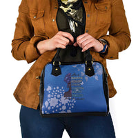African Women Shoulder Handbag Black Beautiful Brave and Bressed - Blue Color - Wonder Print Shop
