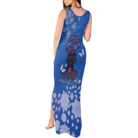 African Women Tank Maxi Dress Black Beautiful Brave and Bressed - Blue Color - Wonder Print Shop