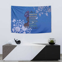African Women Tapestry Black Beautiful Brave and Bressed - Blue Color - Wonder Print Shop