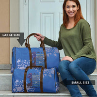 African Women Travel Bag Black Beautiful Brave and Bressed - Blue Color - Wonder Print Shop
