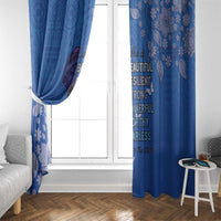 African Women Window Curtain Black Beautiful Brave and Bressed - Blue Color - Wonder Print Shop