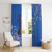 African Women Window Curtain Black Beautiful Brave and Bressed - Blue Color - Wonder Print Shop