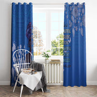 African Women Window Curtain Black Beautiful Brave and Bressed - Blue Color - Wonder Print Shop