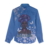African Women Women Casual Shirt Black Beautiful Brave and Bressed - Blue Color - Wonder Print Shop