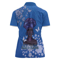 African Women Women Polo Shirt Black Beautiful Brave and Bressed - Blue Color - Wonder Print Shop
