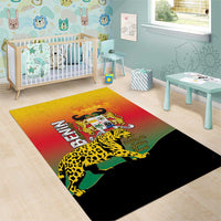 Benin National Day Area Rug Leopard With Coat Of Arms - Wonder Print Shop