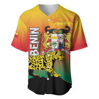 Personalized Benin National Day Baseball Jersey Leopard With Coat Of Arms - Wonder Print Shop