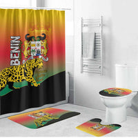 Benin National Day Bathroom Set Leopard With Coat Of Arms - Wonder Print Shop