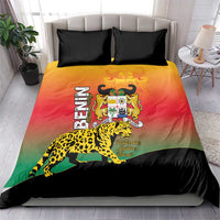 Benin National Day Bedding Set Leopard With Coat Of Arms - Wonder Print Shop