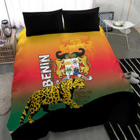 Benin National Day Bedding Set Leopard With Coat Of Arms - Wonder Print Shop