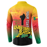 Personalized Benin National Day Button Sweatshirt Leopard With Coat Of Arms - Wonder Print Shop