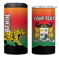 Personalized Benin National Day 4 in 1 Can Cooler Tumbler Leopard With Coat Of Arms - Wonder Print Shop