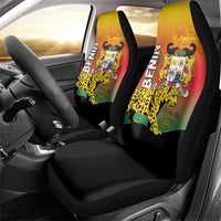 Benin National Day Car Seat Cover Leopard With Coat Of Arms - Wonder Print Shop
