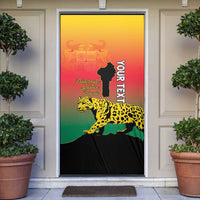 Personalized Benin National Day Door Cover Leopard With Coat Of Arms - Wonder Print Shop