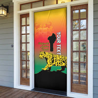 Personalized Benin National Day Door Cover Leopard With Coat Of Arms - Wonder Print Shop