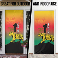 Personalized Benin National Day Door Cover Leopard With Coat Of Arms - Wonder Print Shop