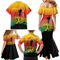 Personalized Benin National Day Family Matching Mermaid Dress and Hawaiian Shirt Leopard With Coat Of Arms - Wonder Print Shop