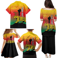 Personalized Benin National Day Family Matching Puletasi and Hawaiian Shirt Leopard With Coat Of Arms - Wonder Print Shop