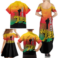 Personalized Benin National Day Family Matching Summer Maxi Dress and Hawaiian Shirt Leopard With Coat Of Arms - Wonder Print Shop