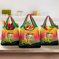 Benin National Day Grocery Bag Leopard With Coat Of Arms - Wonder Print Shop