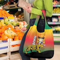 Benin National Day Grocery Bag Leopard With Coat Of Arms - Wonder Print Shop