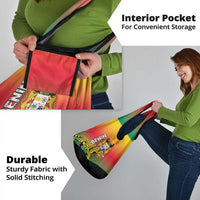 Benin National Day Grocery Bag Leopard With Coat Of Arms - Wonder Print Shop