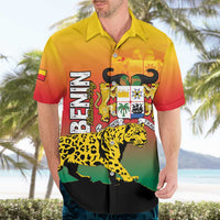 Personalized Benin National Day Hawaiian Shirt Leopard With Coat Of Arms - Wonder Print Shop