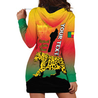 Personalized Benin National Day Hoodie Dress Leopard With Coat Of Arms - Wonder Print Shop
