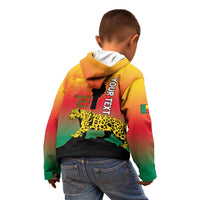 Personalized Benin National Day Kid Hoodie Leopard With Coat Of Arms - Wonder Print Shop