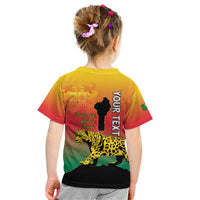 Personalized Benin National Day Kid T Shirt Leopard With Coat Of Arms - Wonder Print Shop