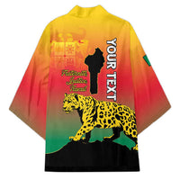 Personalized Benin National Day Kimono Leopard With Coat Of Arms - Wonder Print Shop