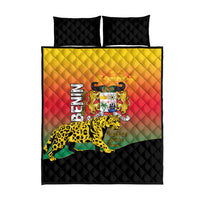 Benin National Day Quilt Bed Set Leopard With Coat Of Arms - Wonder Print Shop