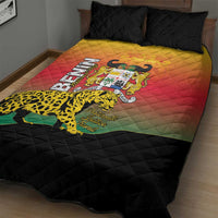 Benin National Day Quilt Bed Set Leopard With Coat Of Arms - Wonder Print Shop