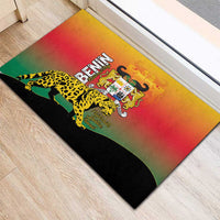 Benin National Day Rubber Doormat Leopard With Coat Of Arms - Wonder Print Shop