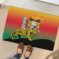 Benin National Day Rubber Doormat Leopard With Coat Of Arms - Wonder Print Shop
