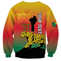 Personalized Benin National Day Sweatshirt Leopard With Coat Of Arms - Wonder Print Shop