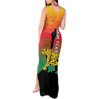 Personalized Benin National Day Tank Maxi Dress Leopard With Coat Of Arms - Wonder Print Shop