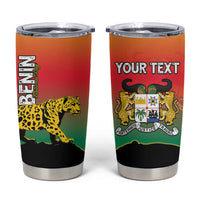 Personalized Benin National Day Tumbler Cup Leopard With Coat Of Arms - Wonder Print Shop
