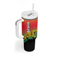 Personalized Benin National Day Tumbler With Handle Leopard With Coat Of Arms - Wonder Print Shop