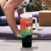 Personalized Benin National Day Tumbler With Handle Leopard With Coat Of Arms - Wonder Print Shop