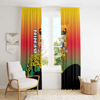 Benin National Day Window Curtain Leopard With Coat Of Arms - Wonder Print Shop